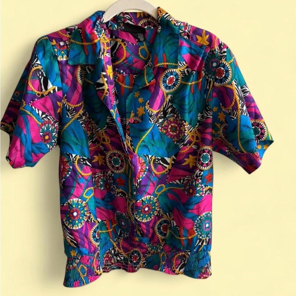 Vintage David Matthew Nautical Geometric Blouse - 12